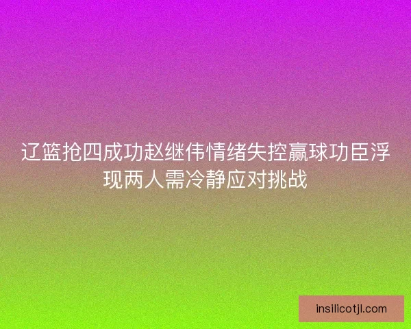 辽篮抢四成功赵继伟情绪失控赢球功臣浮现两人需冷静应对挑战