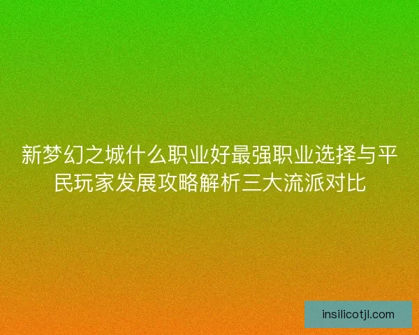 新梦幻之城什么职业好最强职业选择与平民玩家发展攻略解析三大流派对比