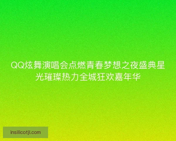 QQ炫舞演唱会点燃青春梦想之夜盛典星光璀璨热力全城狂欢嘉年华